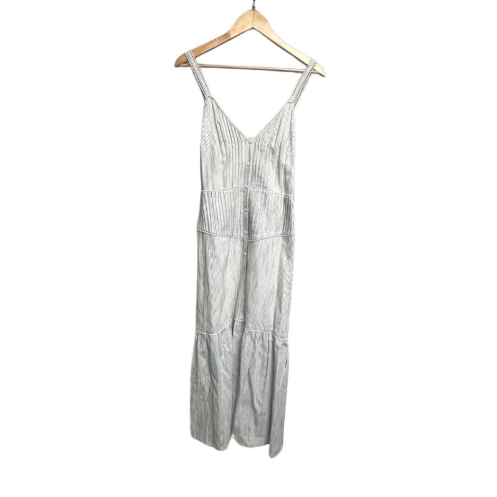 NWT Women's Dress, White Button Down Dress with Black Stripes, Stevie May Brand